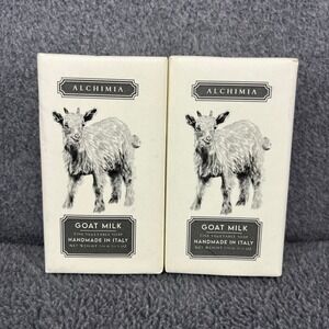2x Alchimia Goat Milk Soap Unisex Cream Handmade Italy Vegetable Bar 10.5 oz